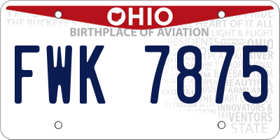 OH license plate FWK7875