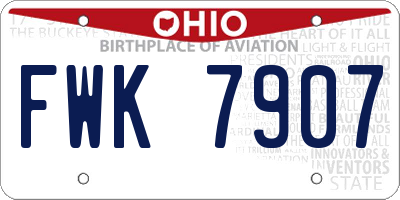 OH license plate FWK7907