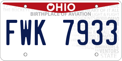 OH license plate FWK7933