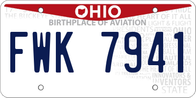 OH license plate FWK7941