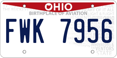 OH license plate FWK7956