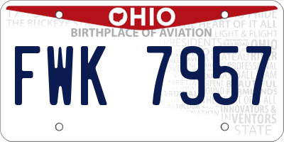 OH license plate FWK7957