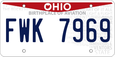 OH license plate FWK7969