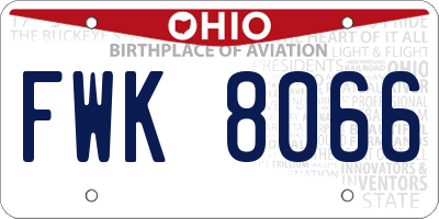 OH license plate FWK8066