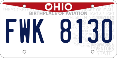 OH license plate FWK8130