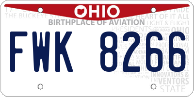 OH license plate FWK8266