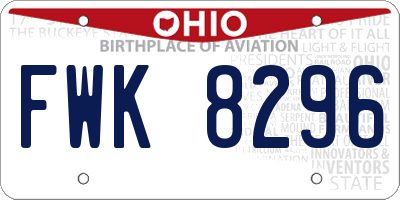 OH license plate FWK8296