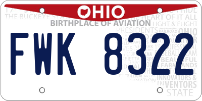 OH license plate FWK8322