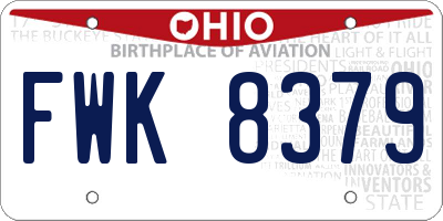 OH license plate FWK8379