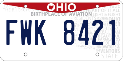 OH license plate FWK8421