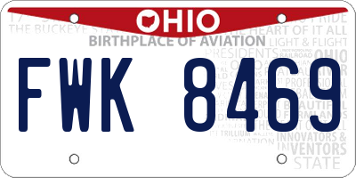 OH license plate FWK8469