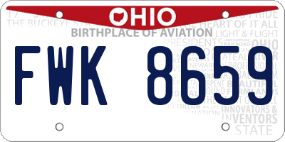 OH license plate FWK8659