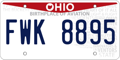 OH license plate FWK8895