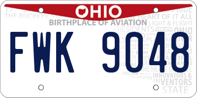 OH license plate FWK9048