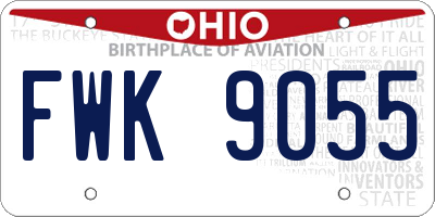 OH license plate FWK9055