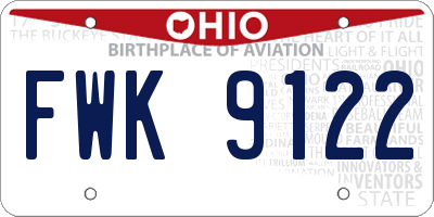 OH license plate FWK9122