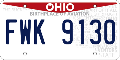 OH license plate FWK9130