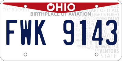 OH license plate FWK9143