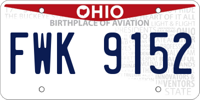 OH license plate FWK9152