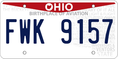 OH license plate FWK9157