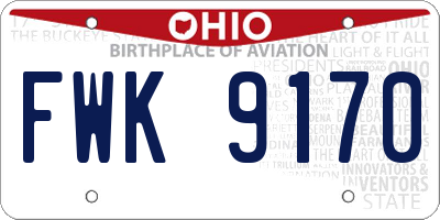OH license plate FWK9170