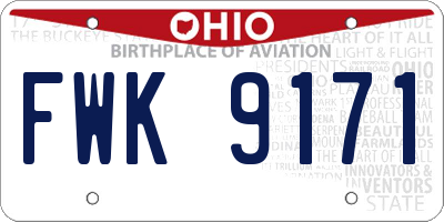 OH license plate FWK9171