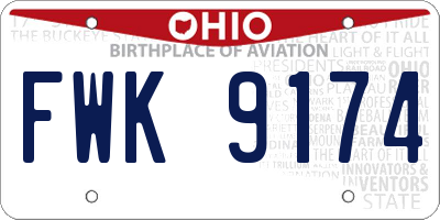 OH license plate FWK9174