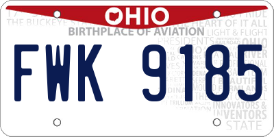 OH license plate FWK9185