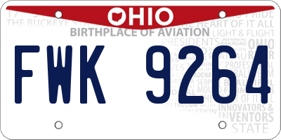 OH license plate FWK9264