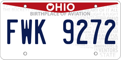 OH license plate FWK9272