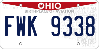 OH license plate FWK9338