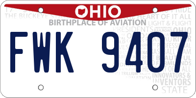 OH license plate FWK9407