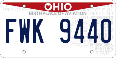 OH license plate FWK9440