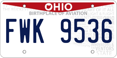 OH license plate FWK9536