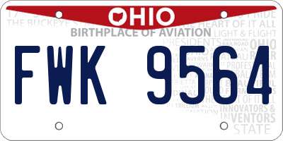 OH license plate FWK9564