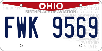 OH license plate FWK9569