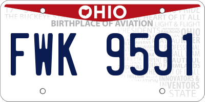 OH license plate FWK9591