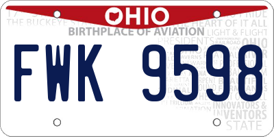 OH license plate FWK9598