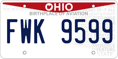 OH license plate FWK9599