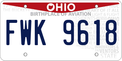 OH license plate FWK9618