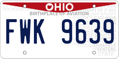 OH license plate FWK9639