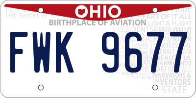 OH license plate FWK9677