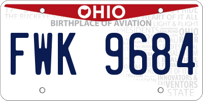 OH license plate FWK9684