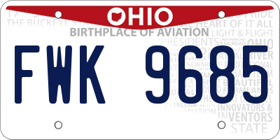 OH license plate FWK9685
