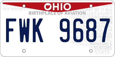 OH license plate FWK9687