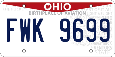 OH license plate FWK9699
