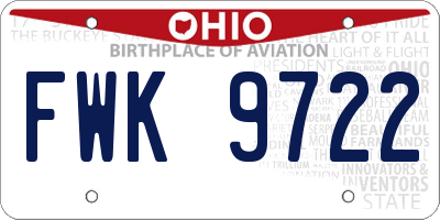 OH license plate FWK9722