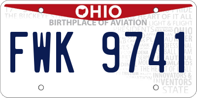 OH license plate FWK9741