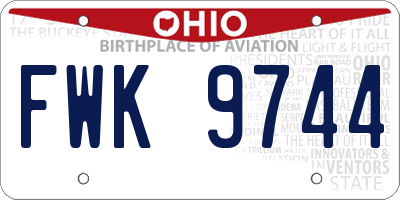 OH license plate FWK9744