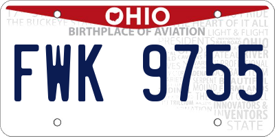 OH license plate FWK9755